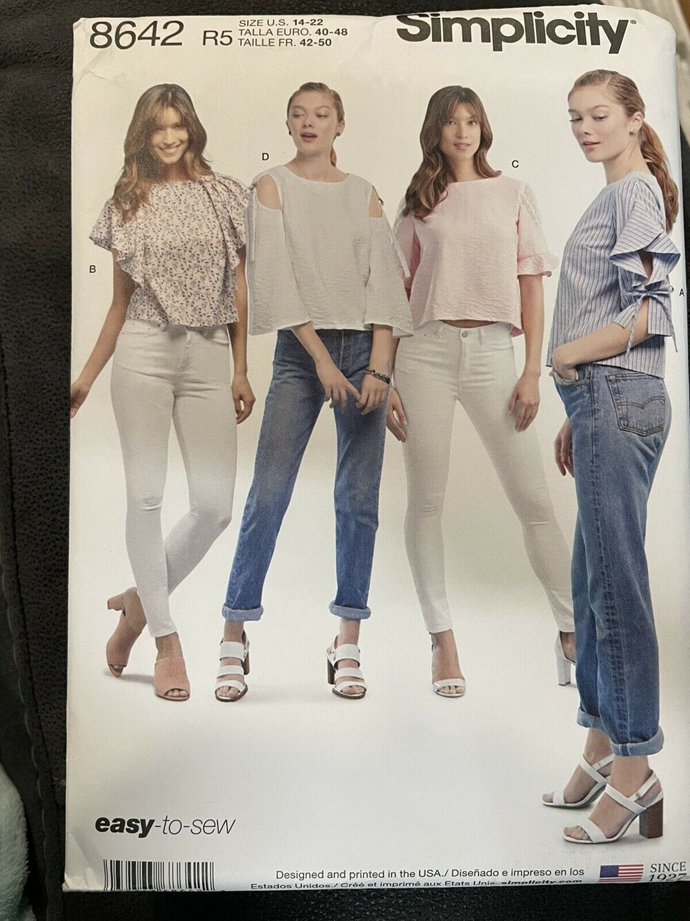 Simplicity Pattern 8642 Sz 14-22 Misses Tops w/ Variations Uncut NEW
